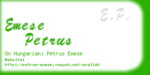 emese petrus business card